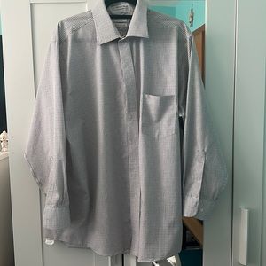 Arrow White Checkered Dress Shirt Size 17 1/2